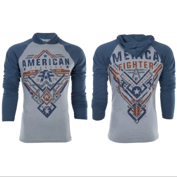 American Fighter Other - American Fighter Mens Long Sleeve Hoodie LANE shirt Premium Gray